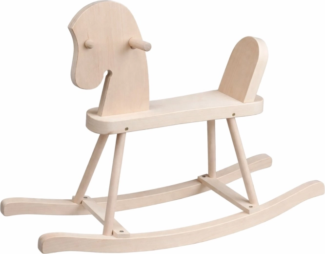 Drevený hojdací koník pre deti BABY MIX – prírodný