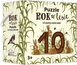 Puzzle Rok v lese: počítame zvieratá