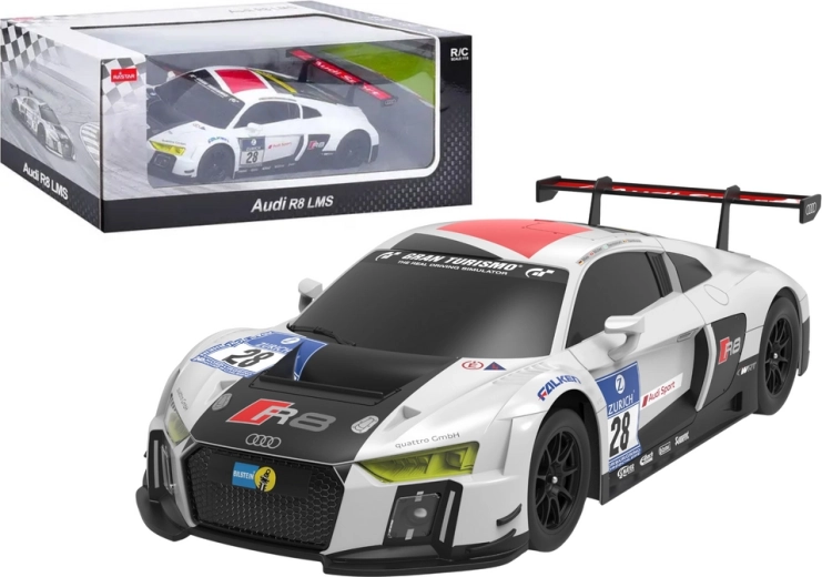 RC auto 1:24 športové AUDI R8 LMS, bielo‑čierne