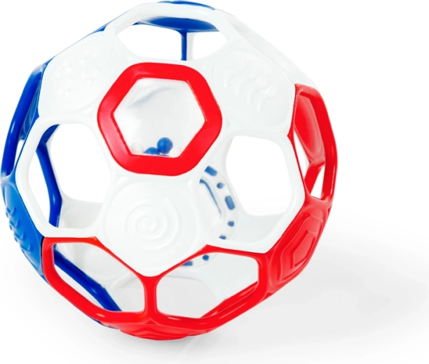 Oball hrkajúca loptička Grippin' Goals Rattle Ball červená/biela/modrá 10 cm