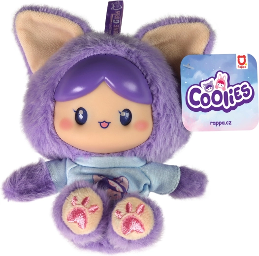 Plyšová bábika Coolies fialová 15 cm