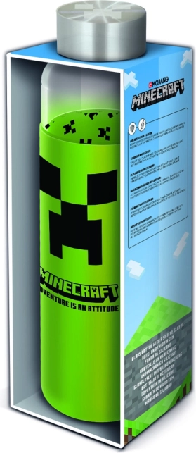 Sklenená fľaša s návlekom MINECRAFT 585 ml