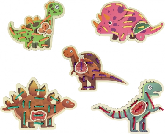 Drevená prevliekacia hra dinosauri