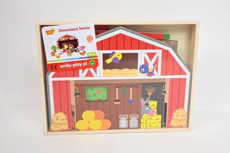 SmilyPlay drevená farma so stodolou a figúrkami