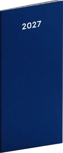 Notique vreckový diár modrý 2027 (mesačný), 8 × 18 cm