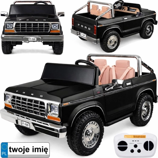 Elektrické autíčko pre deti pickup v štýle FORD BRONCO, dvojmiestne – čierna