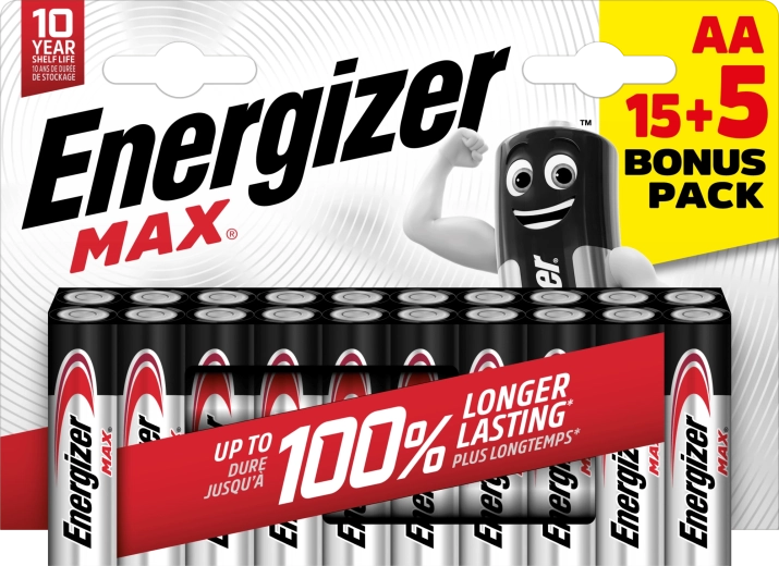 Energizer Max AA alkalické batérie 20 ks