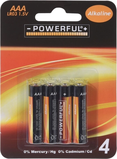 Alkalické batérie AAA 1,5 V, 4 ks