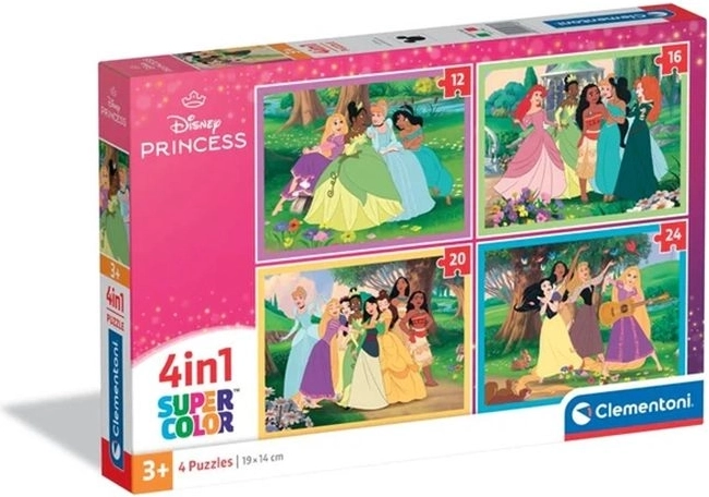 Clementoni SuperKolor Puzzle 4 v 1 Disney Princess