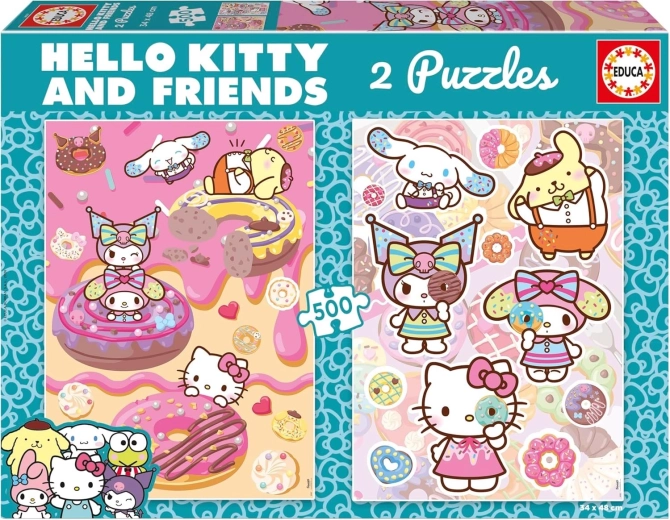 Puzzle EDUCA Hello Kitty a priatelia – Donuty, 2×500 dielikov
