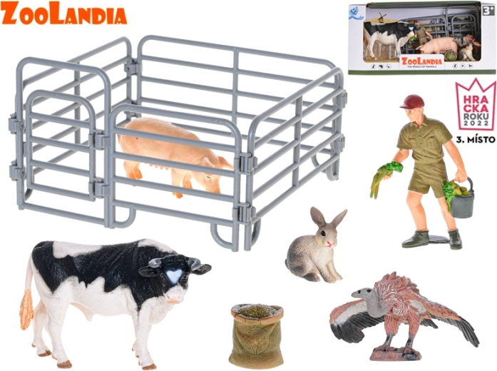 Zoolandia farma s býkom a zvieratkami – herná sada s doplnkami