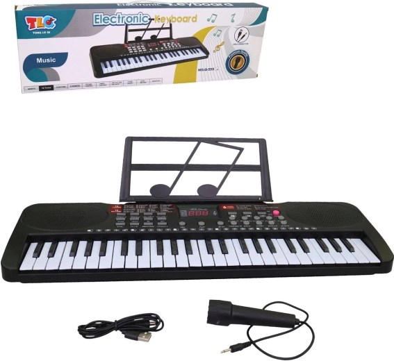 MaDe detský elektronický klavír s mikrofónom, 49 klávesov