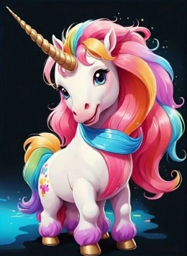 Diamantové maľovanie – mláďa jednorožca 30 × 40 cm