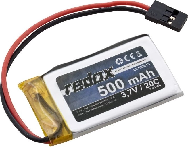 Redox Li-Pol batéria 500 mAh 3,7 V 20C s konektorom JR - 1 kus