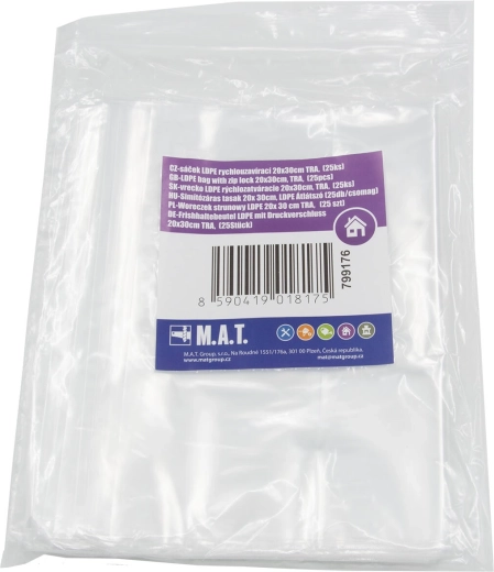 LDPE rýchlouzáverové vrecká 20 × 30 cm, balenie 25 ks