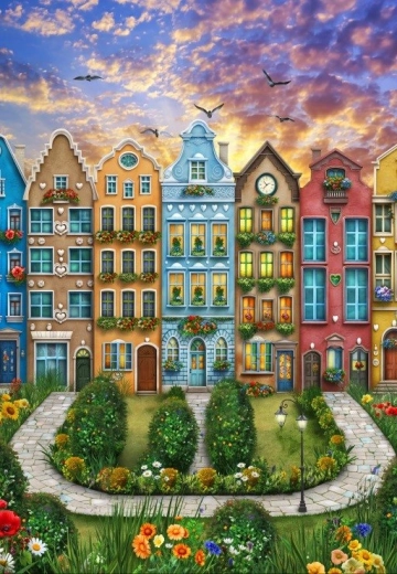 Alipson puzzle Dúhová dedina 1000 dielikov