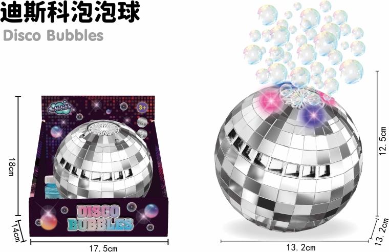 Bublifuková disko guľa so svetelnými efektmi