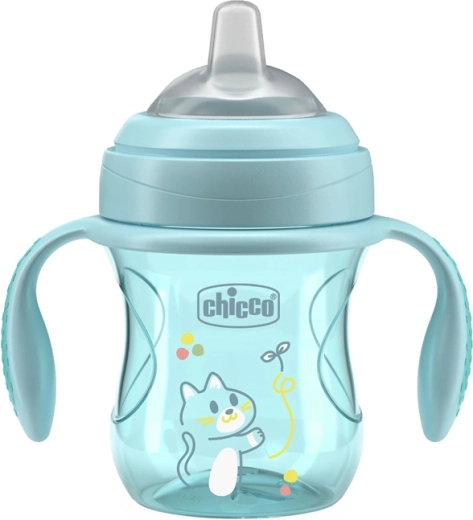 Chicco prechodový učiaci hrnček s držadlami ružový 200 ml (4 m+)