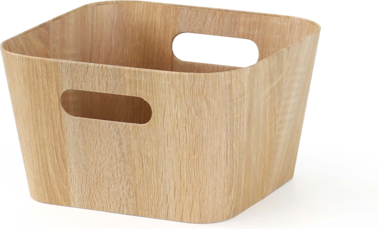 Úložný kôš v dekore dreva 27 × 27 × 16 cm