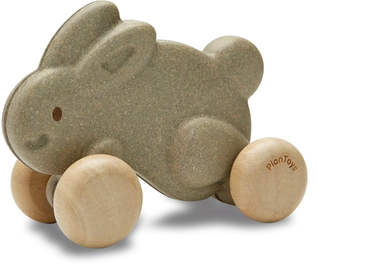 PlanToys jazdiaci zajac sivý