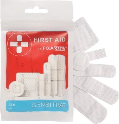 Fixaplast First Aid Sensitive náplasti prvej pomoci pre citlivú pokožku (24 ks)