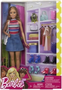 Barbie bábika so šatníkom a doplnkami