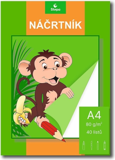 Skicár A4, 40 listov, 80 g/m²