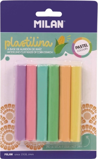 Plastelína 6 ks pastelová