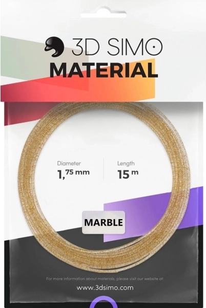 Filament marble pro 3d perá a 3d tlač – zlatý, 1,75 mm, 15 m