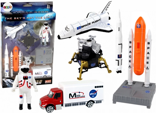 súprava vesmírnych figúrok a rakiet 8 dielov