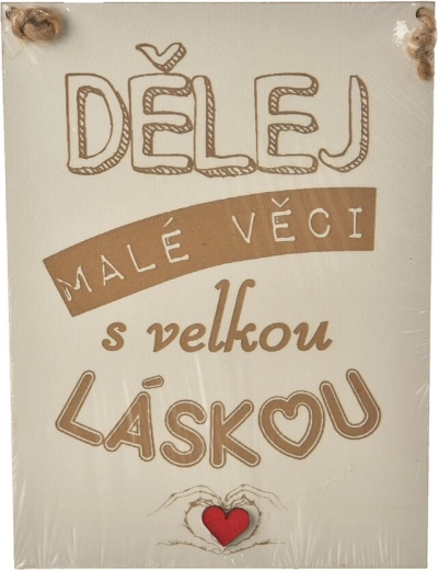 Drevená dekoratívna tabuľka „Rob malé veci“ 20 × 28 cm
