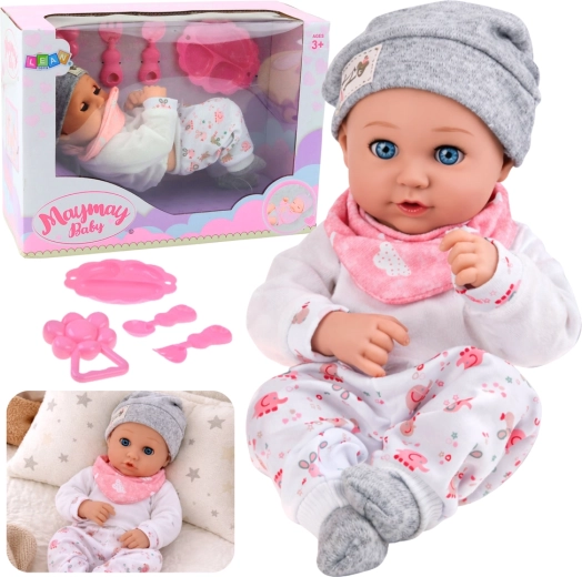 Bábika bábätko s kŕmením a doplnkami 28 cm