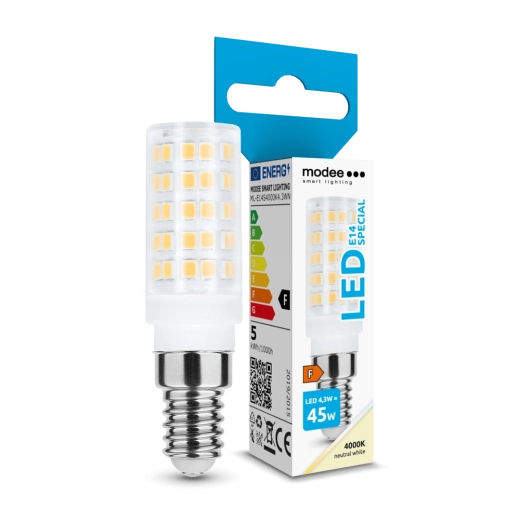 Modee Lighting LED keramická žiarovka E14 4,3 W 4000K 360°
