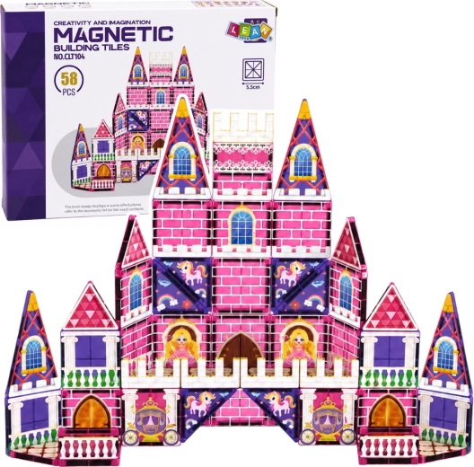 Magnetické stavebné dieliky – zámok pre princeznú (58 dielov)