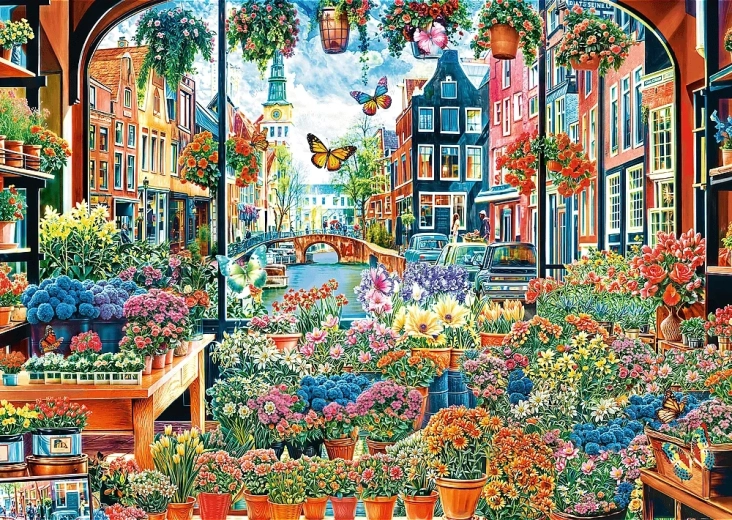 Puzzle TREFL Kvetinárstvo v Amsterdame 2000 dielikov