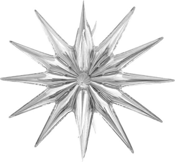 Fóliový balónik 3D hviezda strieborná 50 cm