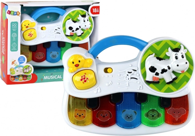 Detské hudobné pianinko so zvieratkami, svetlami a zvukmi