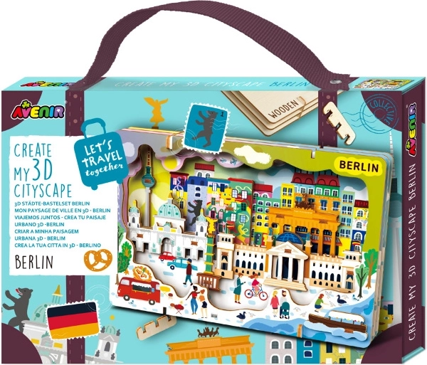 Drevené 3D puzzle mestská panoráma Berlín Avenir