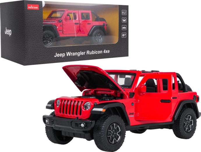 Kovový model Jeep Wrangler Rubicon 1:32 červený RASTAR