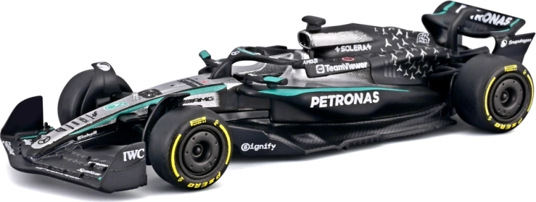 Model Formule 1 Bburago Mercedes-AMG Petronas W16 (2025) George Russell #63 1:64 v blistri