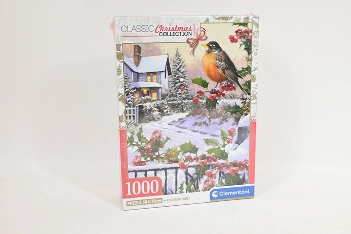 Puzzle Clementoni Christmas Collection červienka a cezmína 1000 dielikov