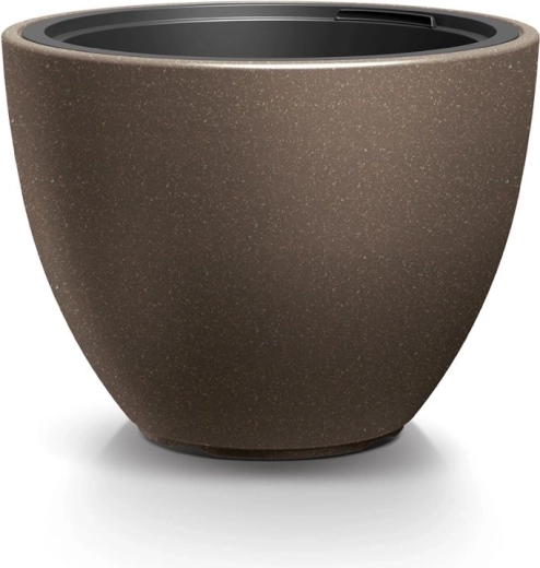 Kvetináč s vložkou HEOS Eco Wood 39,5 cm – káva