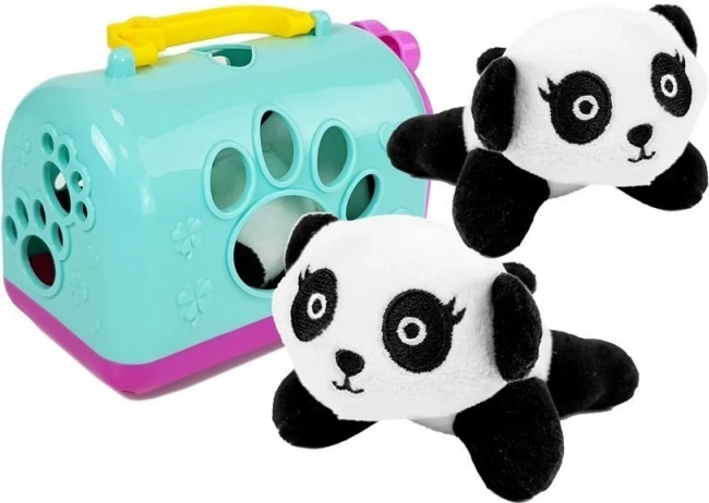 Mini plyšová panda s prenosným boxom