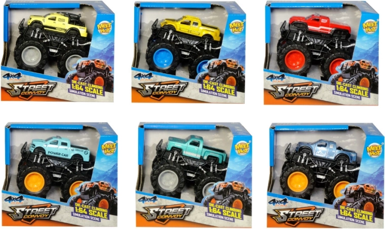 Závodný monster truck na pohon 1:64 – 1 kus