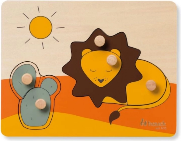 Hauck drevené puzzle s úchytmi Lion