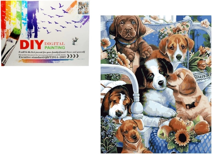 Maľovanie podľa čísiel – psíkovia