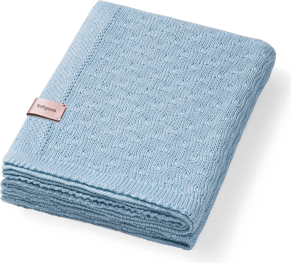BabyOno pletená bambusová deka pre bábätko modrá 75 × 100 cm