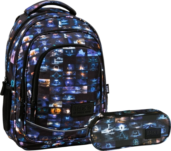 Školský set BackUP Cosmic cat 2v1 (batoh a peračník)
