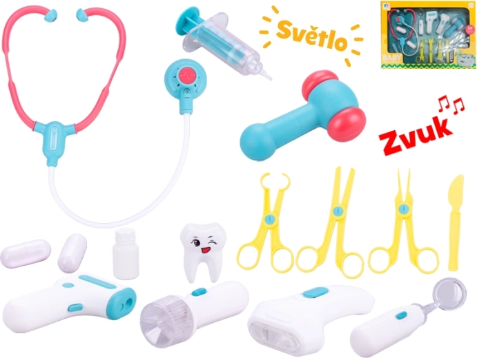 Doktorský set so svetelnými a zvukovými efektmi na batérie