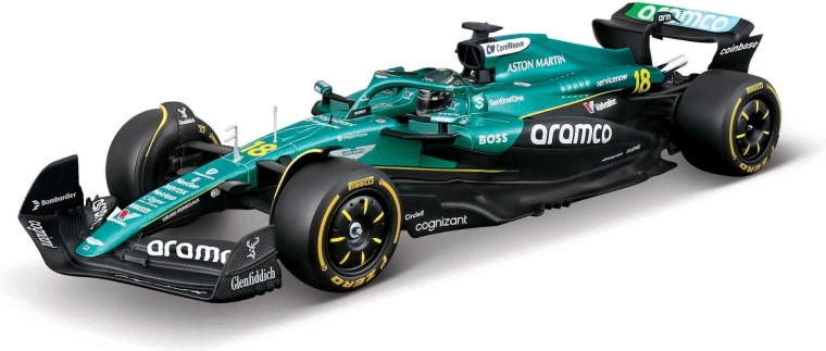 Bburago race f1 Aston Martin AMR25 2025 Lance Stroll 1:24 v dekoratívnom boxe